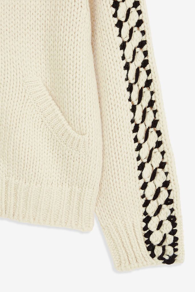 STITCH ZIP UP KNIT HOODIE - WORKSOUT WORLDWIDE