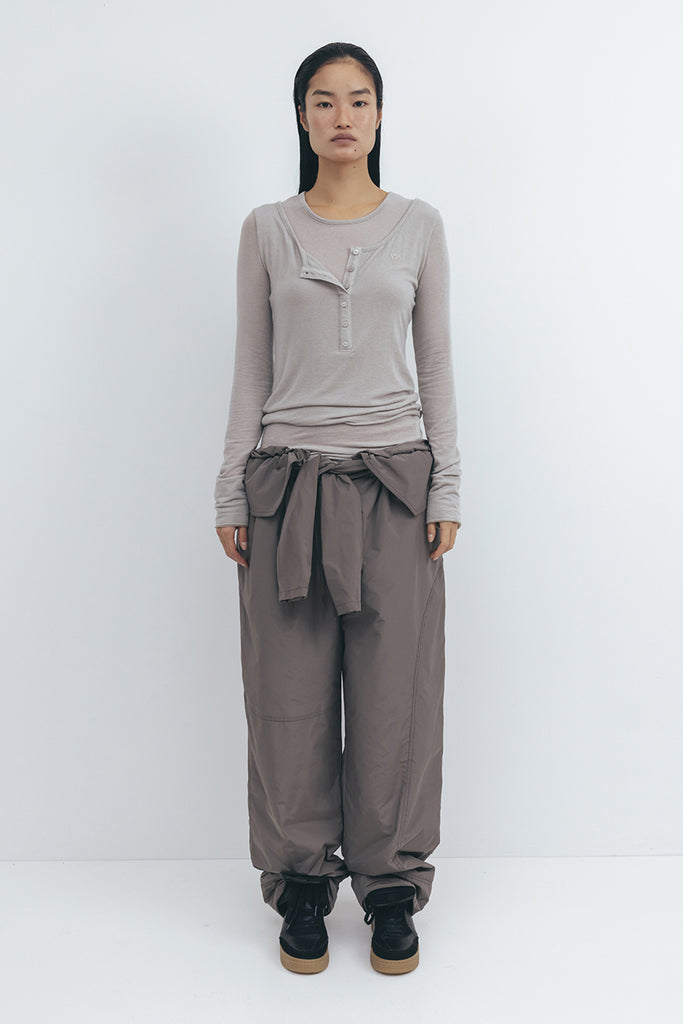 LAYERED HENLEY LOUNGE TEE - WORKSOUT WORLDWIDE