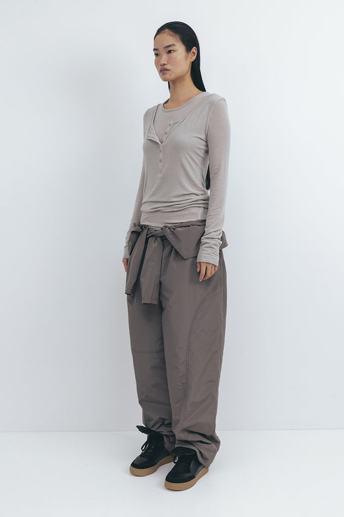 LAYERED HENLEY LOUNGE TEE - WORKSOUT WORLDWIDE