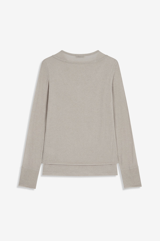 LAYERED HENLEY LOUNGE TEE - WORKSOUT WORLDWIDE