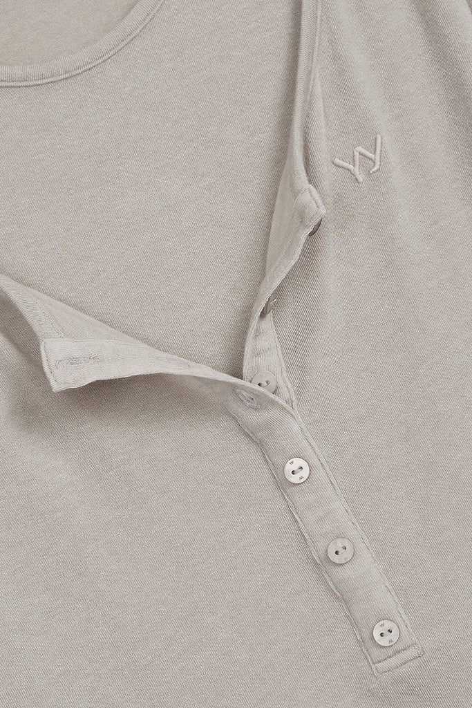 LAYERED HENLEY LOUNGE TEE - WORKSOUT WORLDWIDE