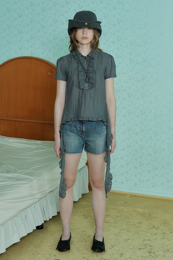 SLIT DENIM SHORTS - WORKSOUT WORLDWIDE