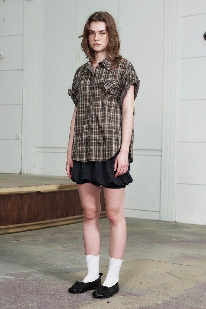 CRINKLED GATHER SHORTS - WORKSOUT WORLDWIDE