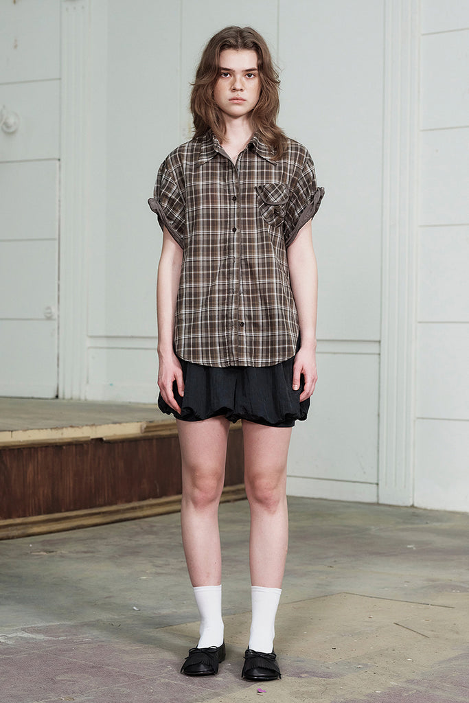 CRINKLED GATHER SHORTS - WORKSOUT WORLDWIDE