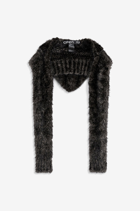 TEDDY KNIT HOODED SCARF