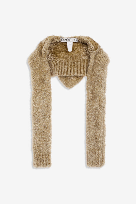 TEDDY KNIT HOODED SCARF