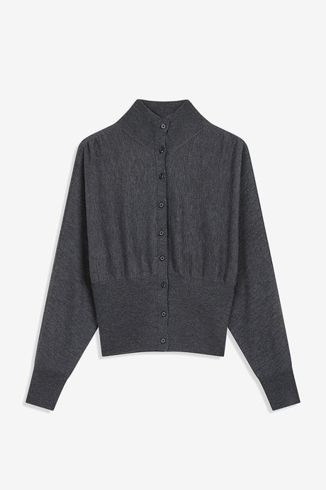 BUTTON UP BLOUSON CARDIGAN