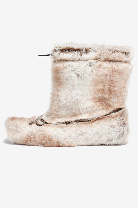 FAUX FUR BALLET SLOUCHY BOOTS