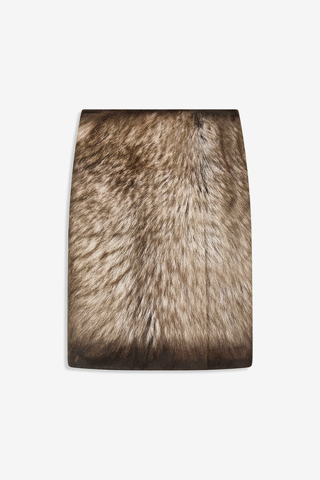 FUR EFFECT SLIT SKIRT