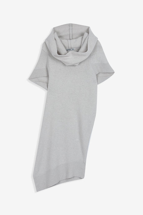 DRAPE HOOD KNIT DRESS