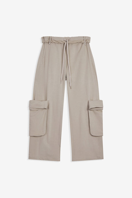 ROLLED WAIST SWEAT CARGO PANTS