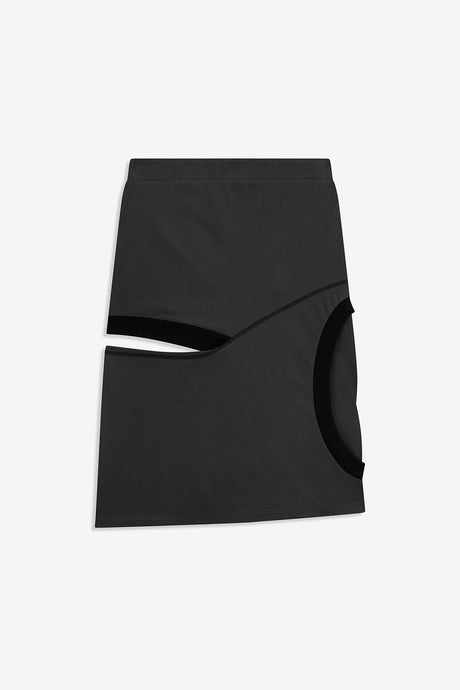 COLOR BLOCK PANEL CUTOUT SKIRT