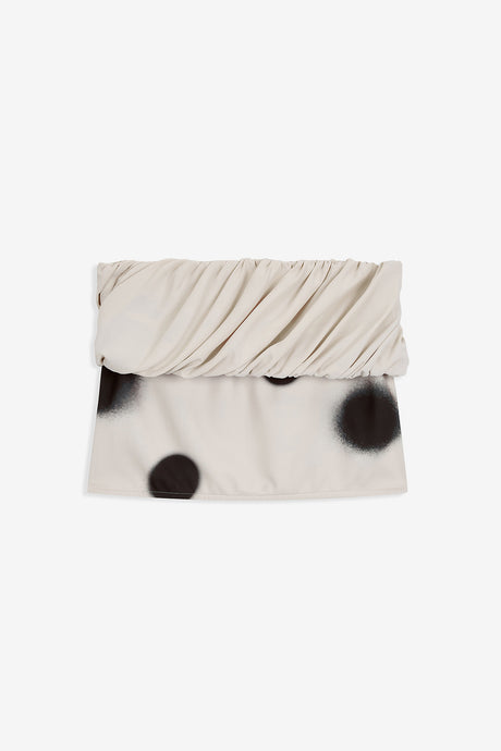ROLLED WAIST DOT MINI SKIRT