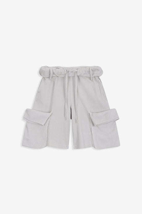 ROLLED WAIST WAFFLE CARGO SHORTS