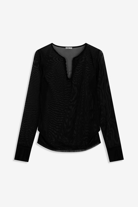 MESH HOOK HENLEY LONG SLEEVE