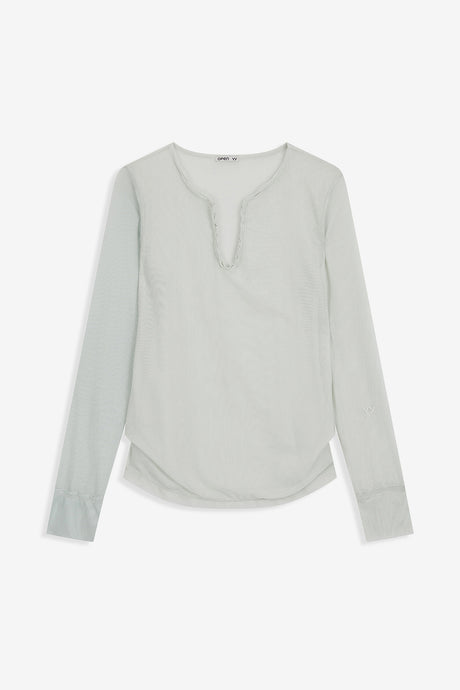 MESH HOOK HENLEY LONG SLEEVE