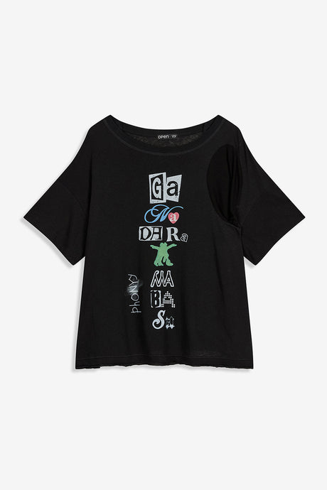 SCOOP NECK PHONETIC TEE