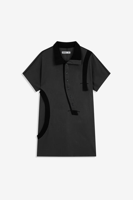 CURVED BUTTON PANEL TEE