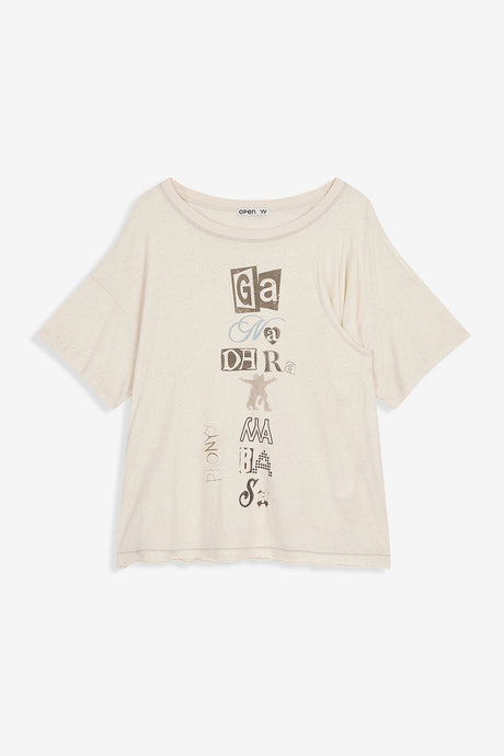 SCOOP NECK PHONETIC TEE