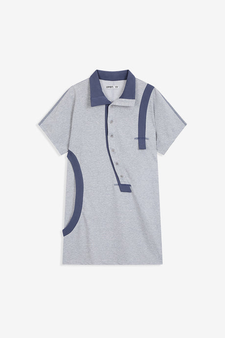 CURVED BUTTON PANEL TEE