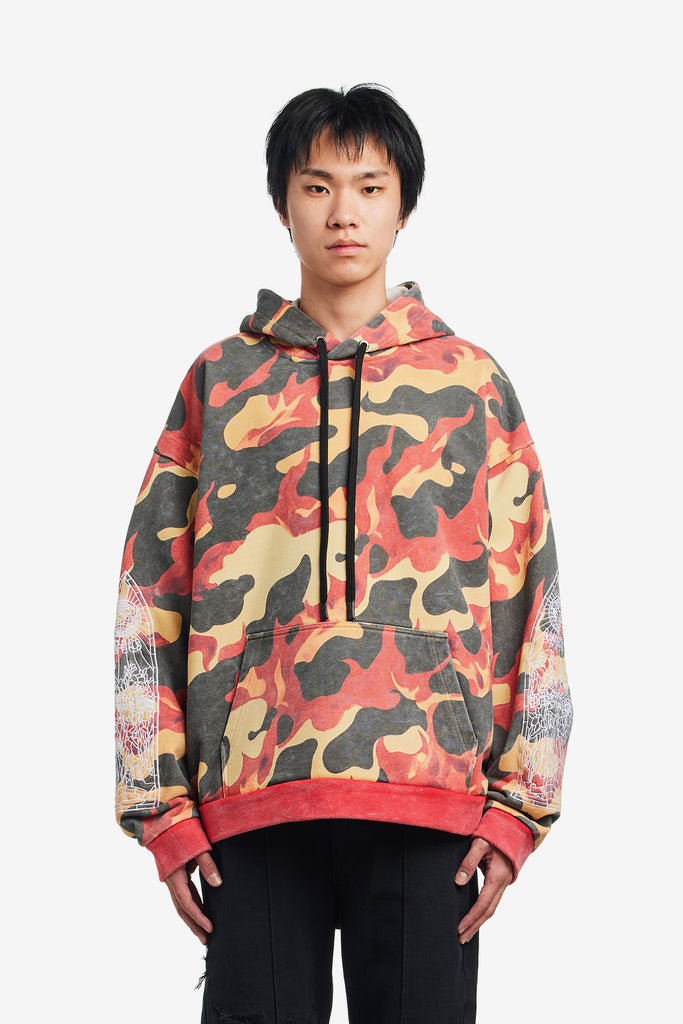 FLAME CAMO HOODED PULLOVER - WORKSOUT WORLDWIDE