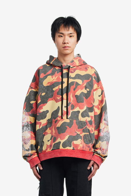 FLAME CAMO HOODED PULLOVER