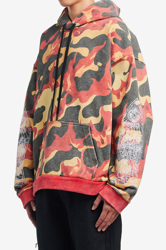 FLAME CAMO HOODED PULLOVER - WORKSOUT WORLDWIDE