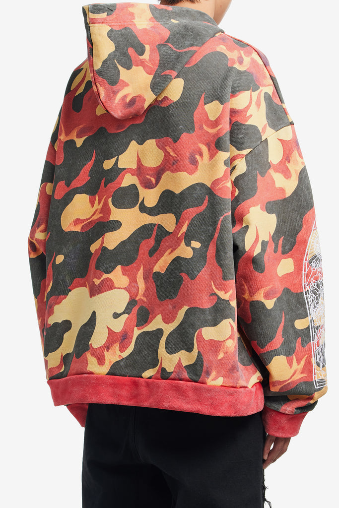 FLAME CAMO HOODED PULLOVER - WORKSOUT WORLDWIDE