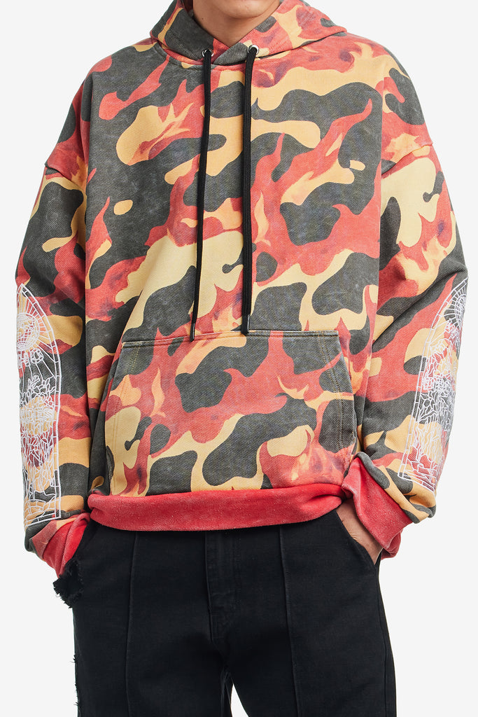 FLAME CAMO HOODED PULLOVER - WORKSOUT WORLDWIDE