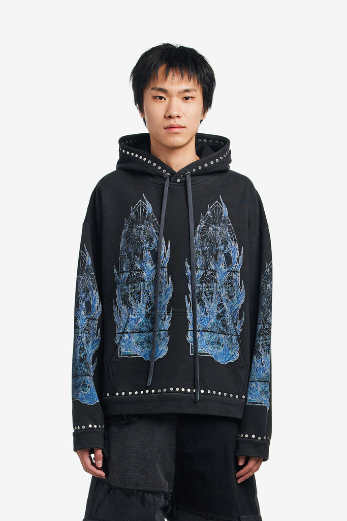 FLAME GLASS HOODED PULLOVER - WORKSOUT WORLDWIDE