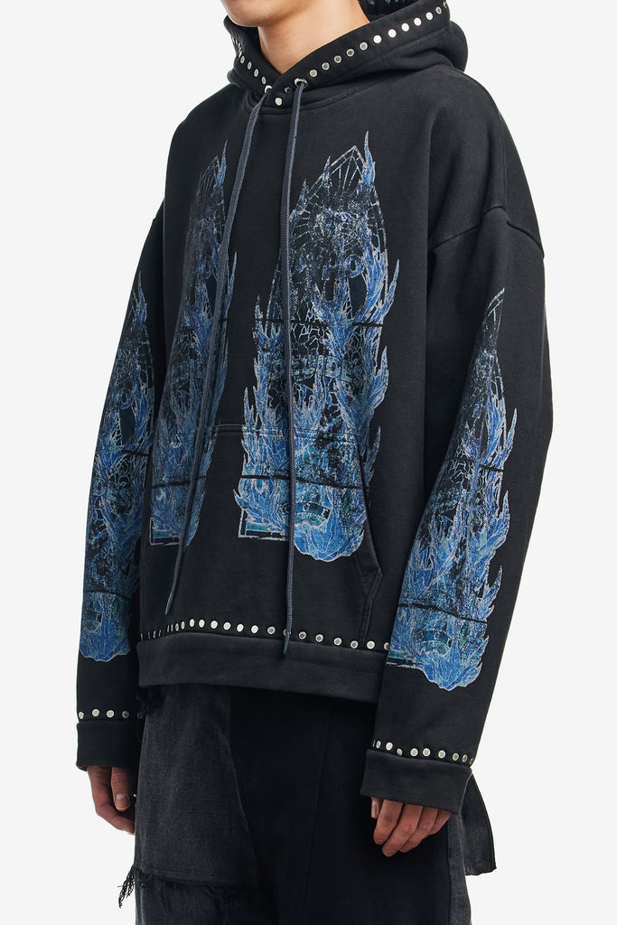 FLAME GLASS HOODED PULLOVER - WORKSOUT WORLDWIDE