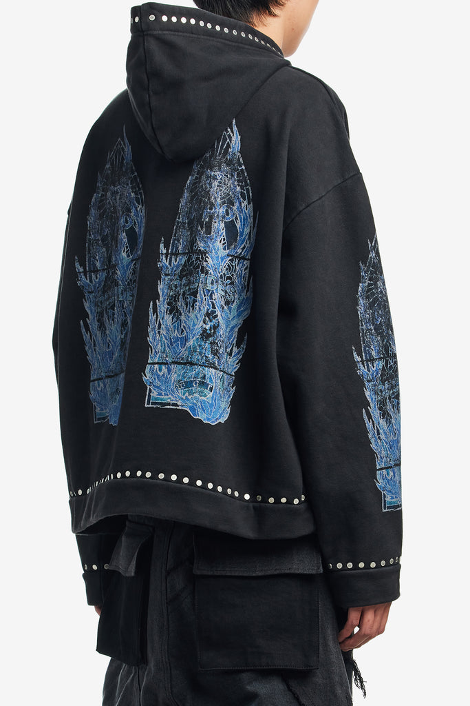 FLAME GLASS HOODED PULLOVER - WORKSOUT WORLDWIDE