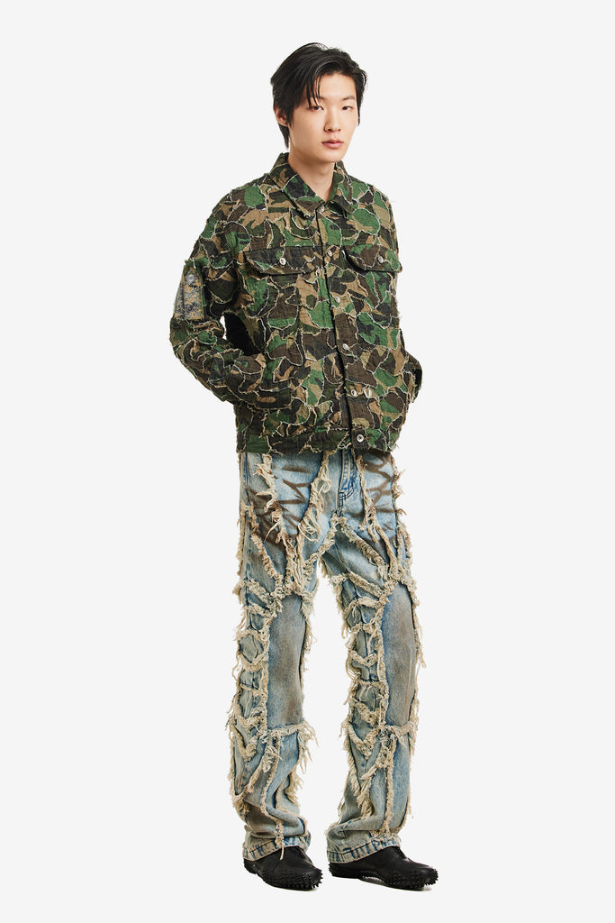 CAMO TRUCKER JACKET - WORKSOUT WORLDWIDE