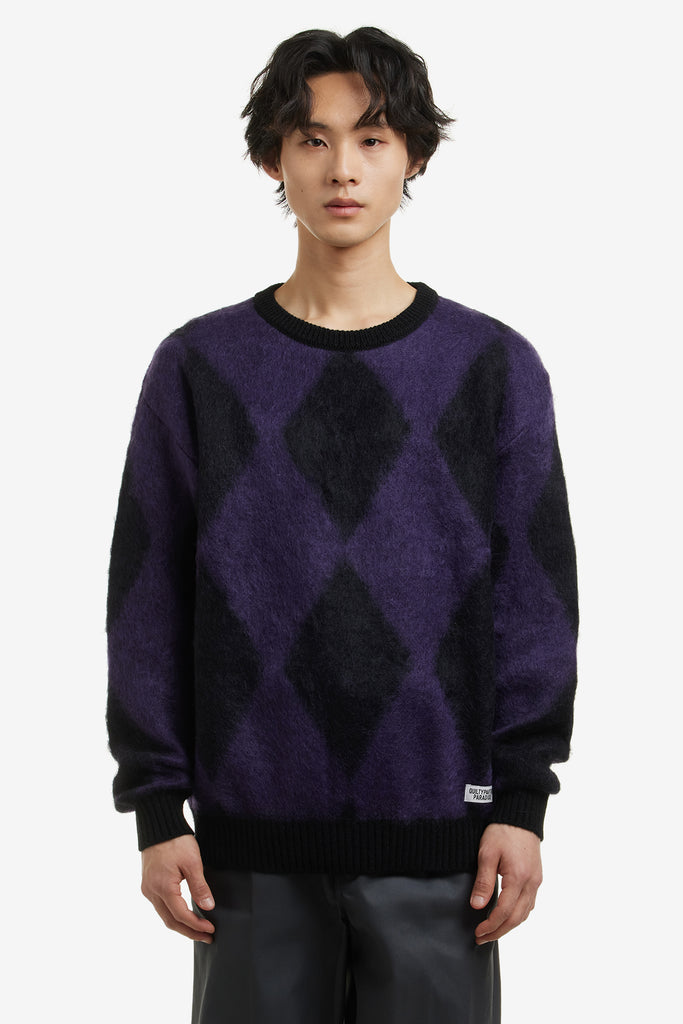 DIAMOND MOHAIR CREW NECK SWEATER - WORKSOUT WORLDWIDE