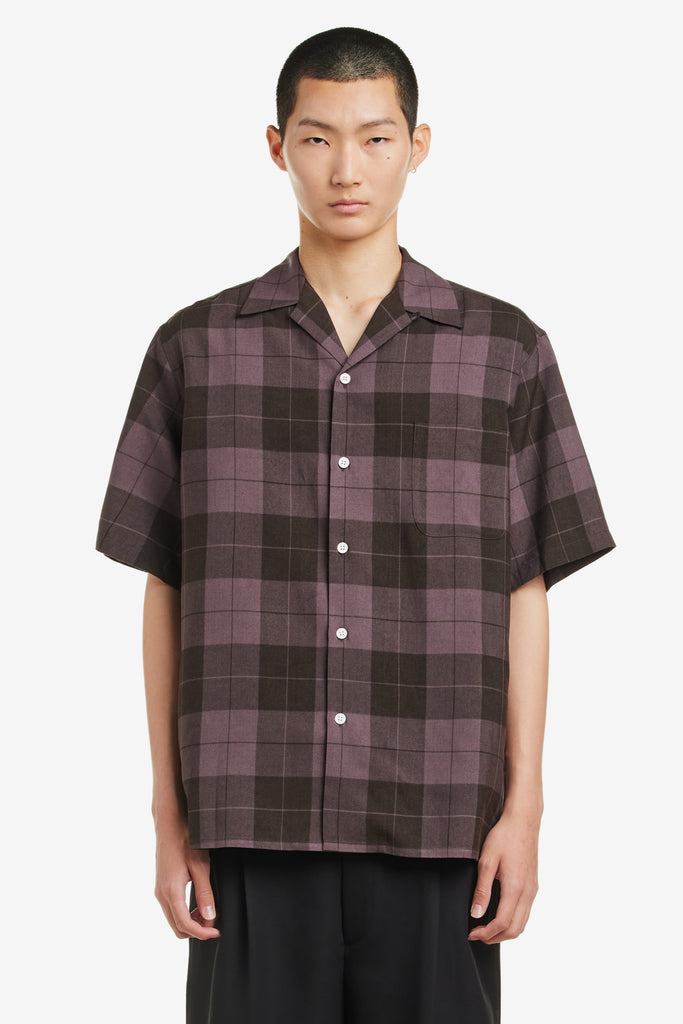 OMBRE CHECK OPEN COLLAR SHIRT S/S ( TYPE-3 ) - WORKSOUT WORLDWIDE