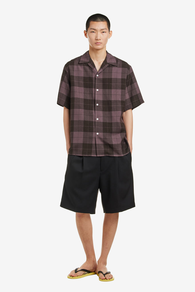 OMBRE CHECK OPEN COLLAR SHIRT S/S ( TYPE-3 ) - WORKSOUT WORLDWIDE