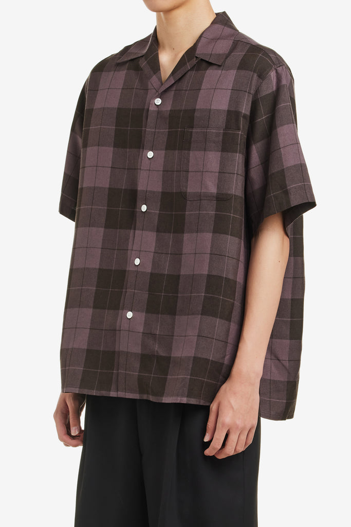 OMBRE CHECK OPEN COLLAR SHIRT S/S ( TYPE-3 ) - WORKSOUT WORLDWIDE