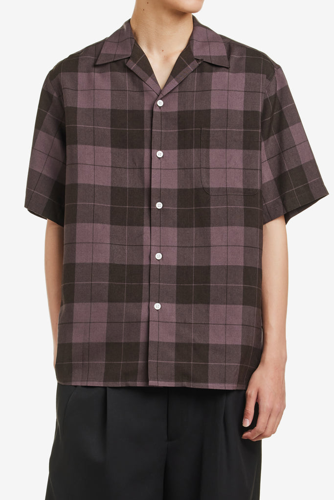 OMBRE CHECK OPEN COLLAR SHIRT S/S ( TYPE-3 ) - WORKSOUT WORLDWIDE