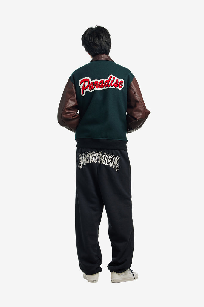 LEATHER VARSITY JACKET - WORKSOUT WORLDWIDE