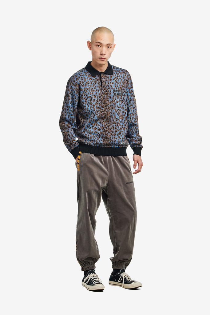 LEOPARD KNIT POLO SHIRT - WORKSOUT WORLDWIDE