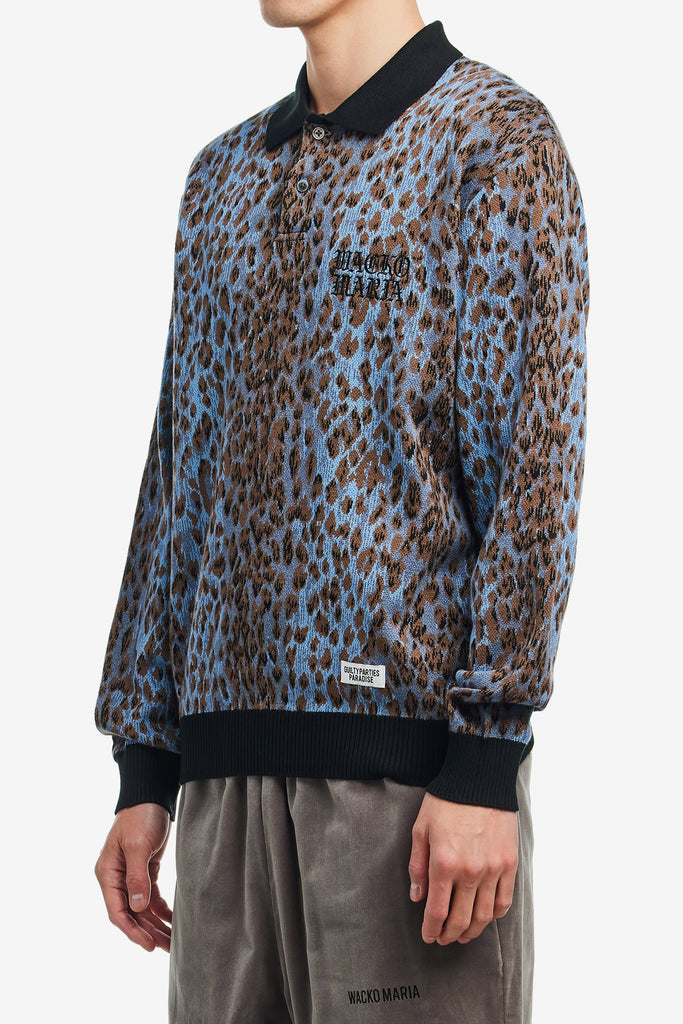 LEOPARD KNIT POLO SHIRT - WORKSOUT WORLDWIDE