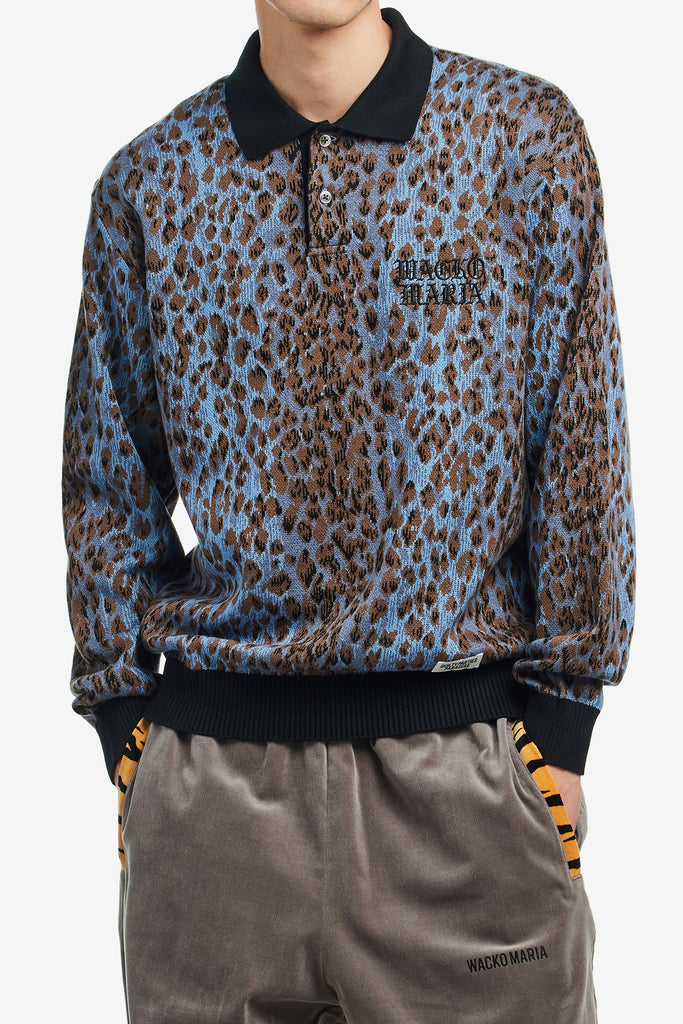 LEOPARD KNIT POLO SHIRT - WORKSOUT WORLDWIDE