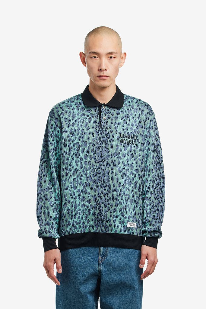LEOPARD KNIT POLO SHIRT - WORKSOUT WORLDWIDE