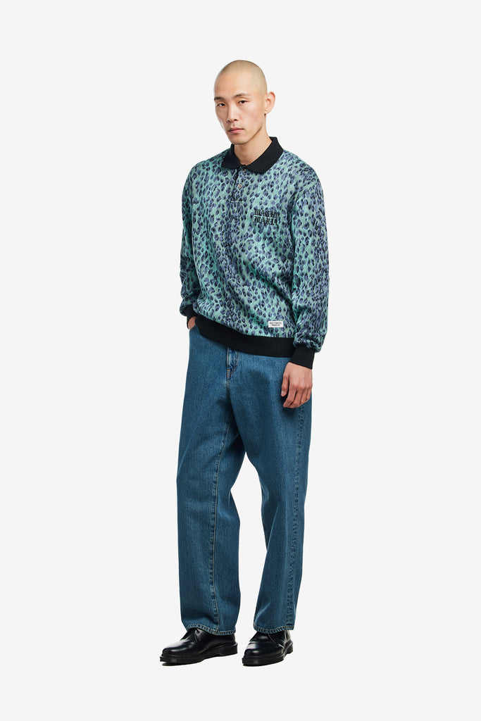 LEOPARD KNIT POLO SHIRT - WORKSOUT WORLDWIDE