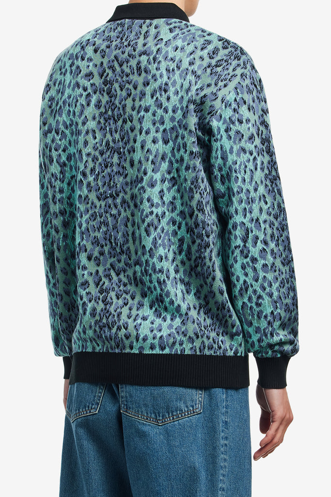 LEOPARD KNIT POLO SHIRT - WORKSOUT WORLDWIDE