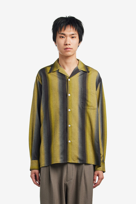 STRIPED OPEN COLLAR SHIRT L/S