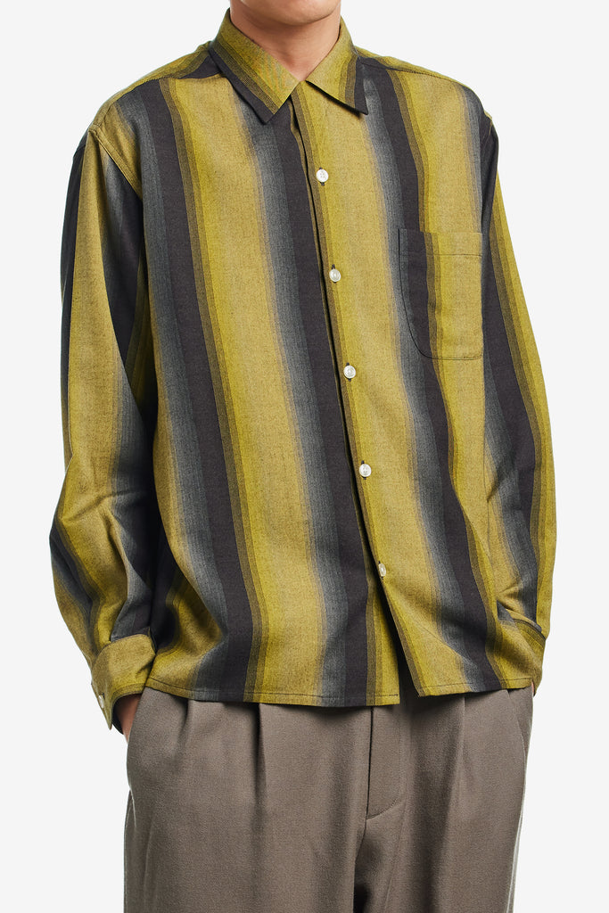 STRIPED OPEN COLLAR SHIRT L/S - WORKSOUT WORLDWIDE