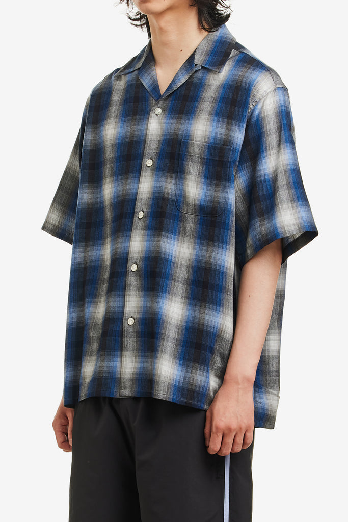 OMBRE CHECK OPEN COLLAR SHIRT S/S ( TYPE-2 ) - WORKSOUT WORLDWIDE