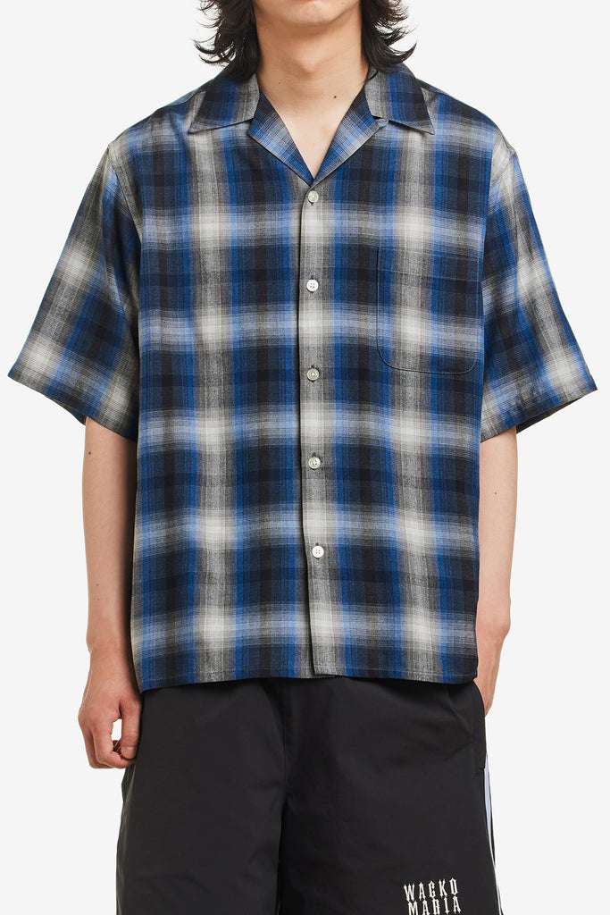 OMBRE CHECK OPEN COLLAR SHIRT S/S ( TYPE-2 ) - WORKSOUT WORLDWIDE