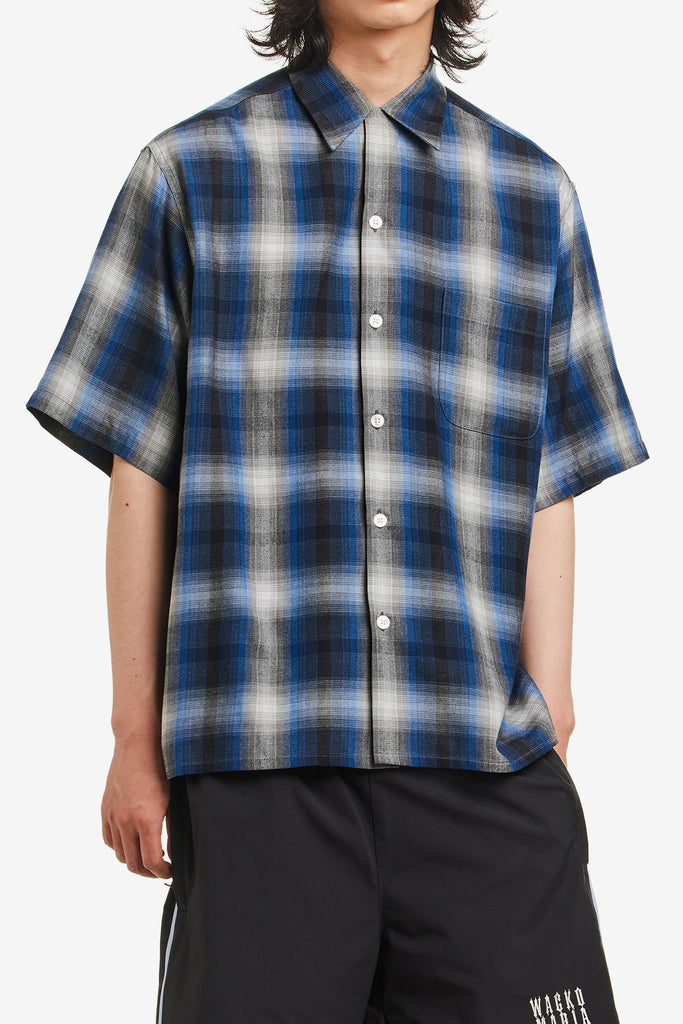 OMBRE CHECK OPEN COLLAR SHIRT S/S ( TYPE-2 ) - WORKSOUT WORLDWIDE